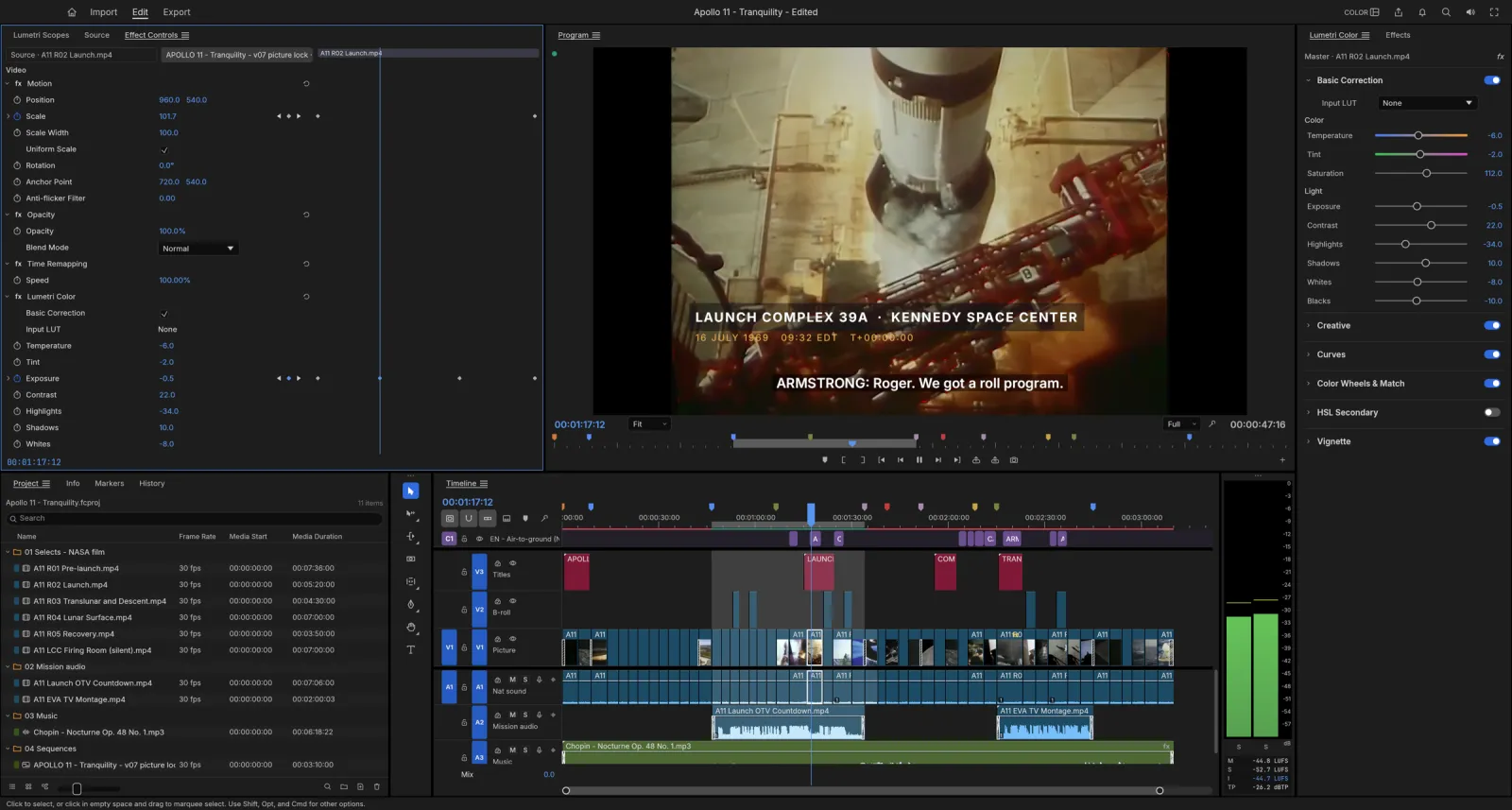 FilmCraft editing a video on a multi-track timeline