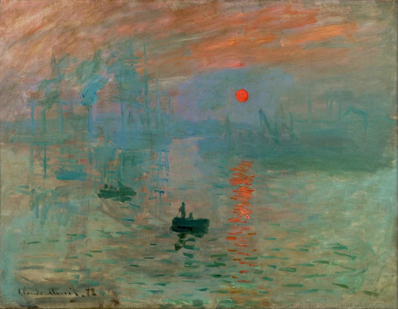 Monet's Impression, Sunrise graded with Levels and Vibrance adjustment layers